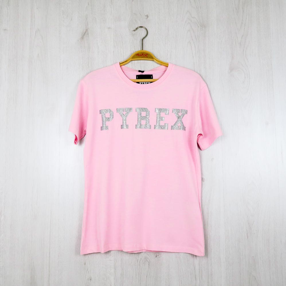 T shirt Pyrex Rosa con logo Borgarello